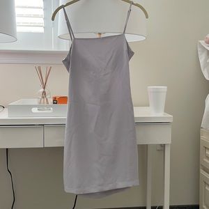 Grey/purple tie back dress worn once